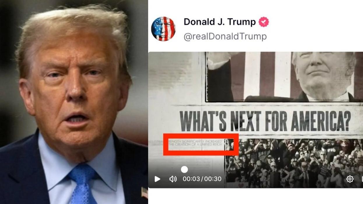 Donald Trump; Screenshot from Trump's "Unified Reich" post