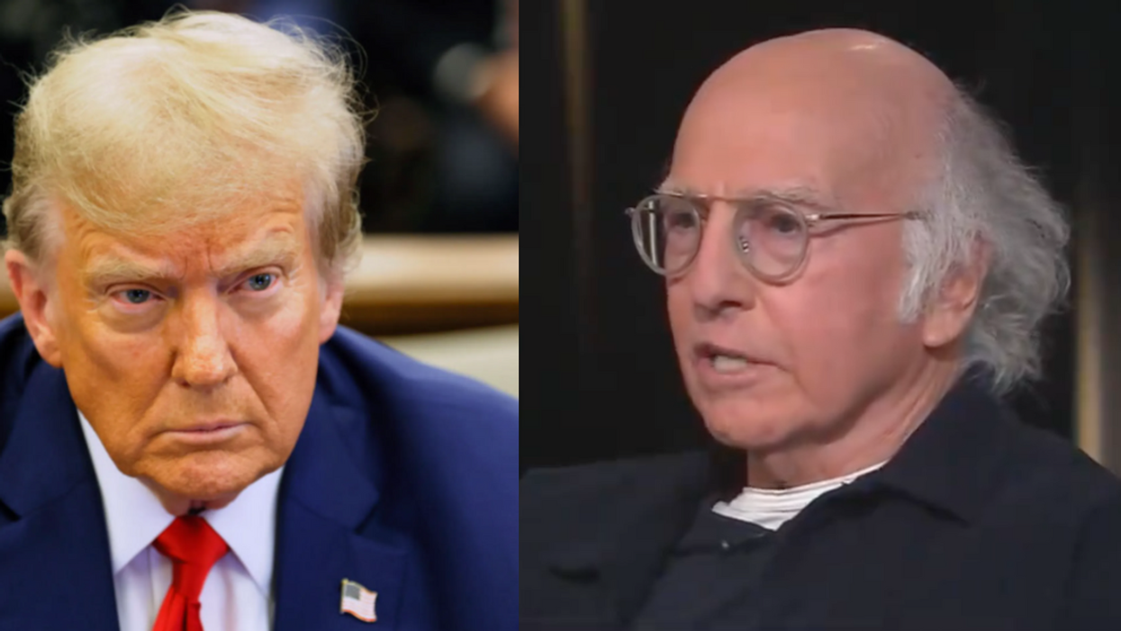 Donald Trump; Screenshot of Larry David