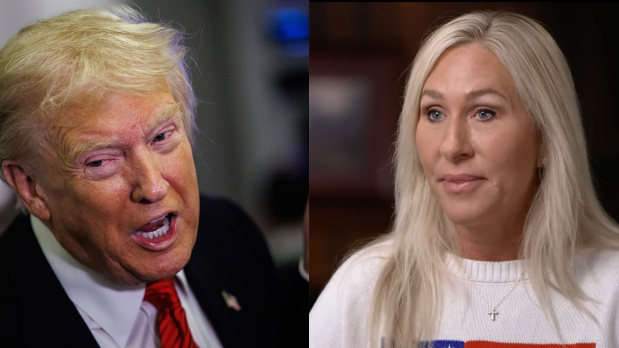 Donald Trump; Screenshot of Marjorie Taylor Greene