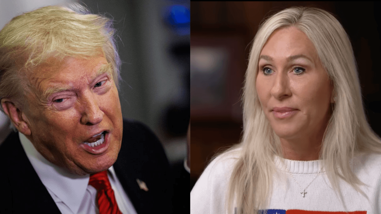 Donald Trump; Screenshot of Marjorie Taylor Greene