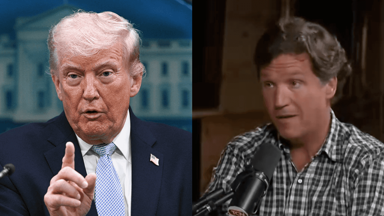 Donald Trump; Screenshot of Tucker Carlson