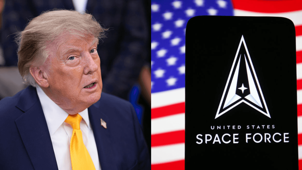 Donald Trump; space force logo