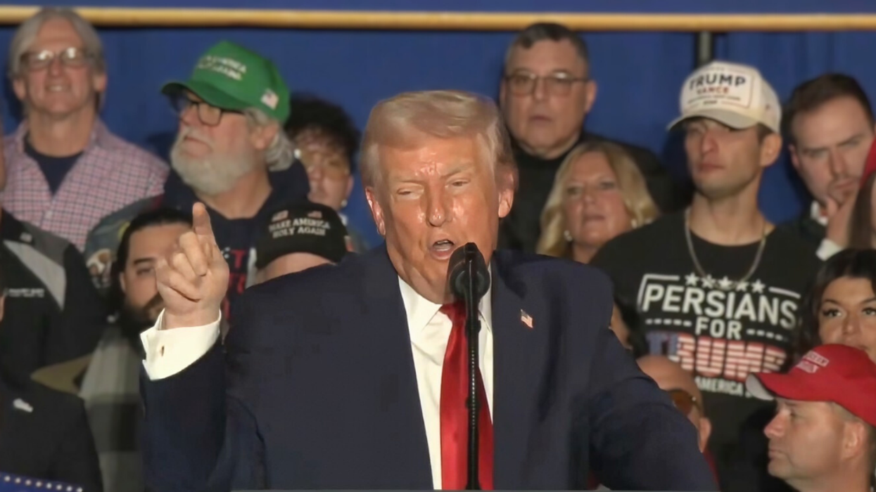 Donald Trump speaking at a Pennsylvania MAGA rally