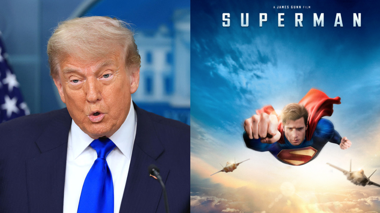Donald Trump; Superman (2025) poster
