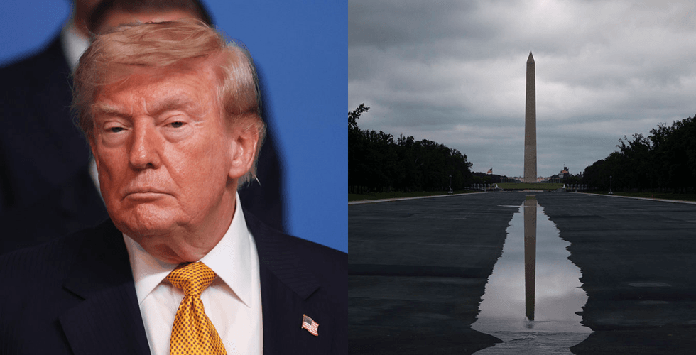 Trump's Attempt To Hide Disastrous DC Reflecting Pool From View During Repairs Goes Hilariously Awry