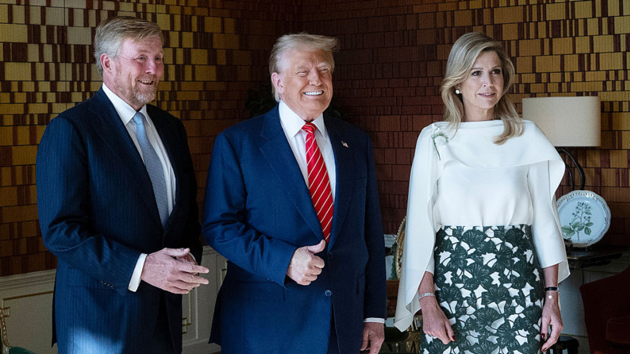 Donald Trump with King Willem-Alexander of the Netherlands and Queen Maxima