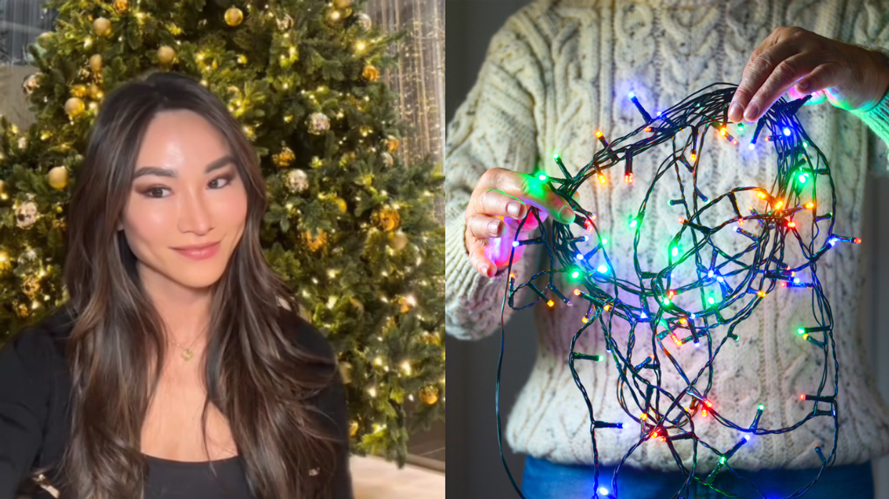 Dr. Jennifer Tsai; Person holding Christmas lights