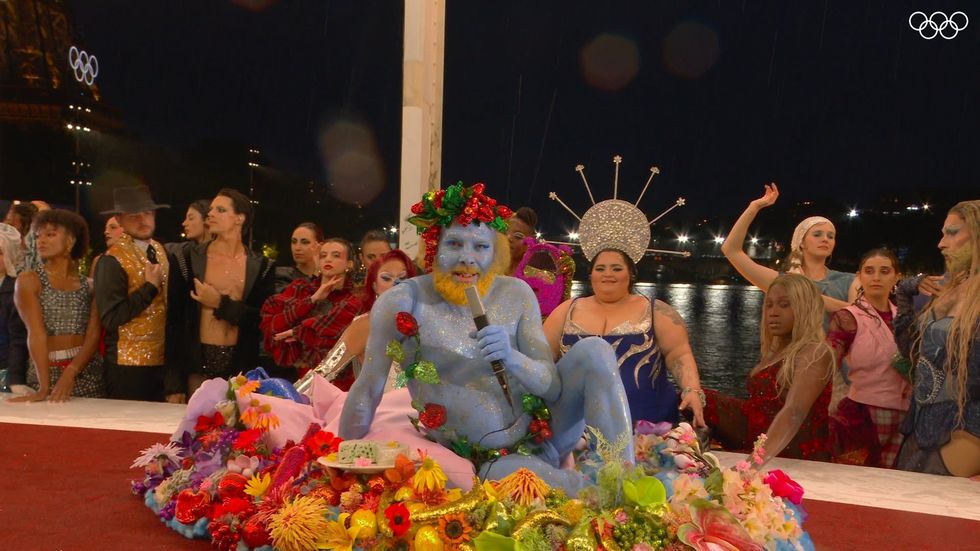 Drag queens perform during the 2024 Paris Olympic Games