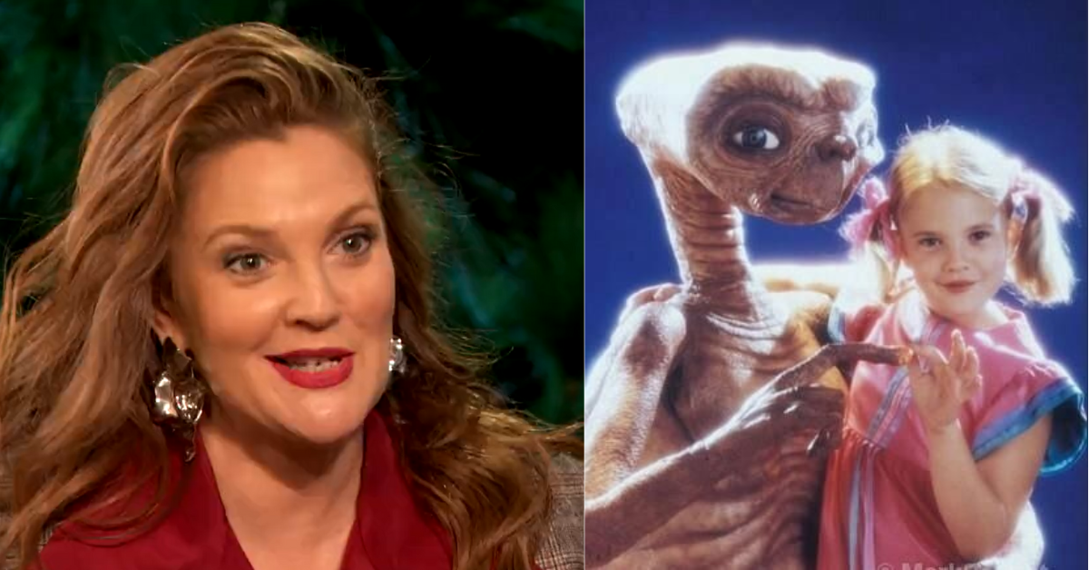Drew Barrymore; publicity still of Drew Barrymore as  child with E.T. character