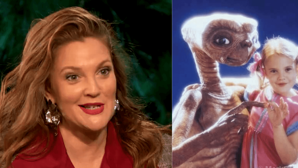 Drew Barrymore; publicity still of Drew Barrymore as child with E.T. character