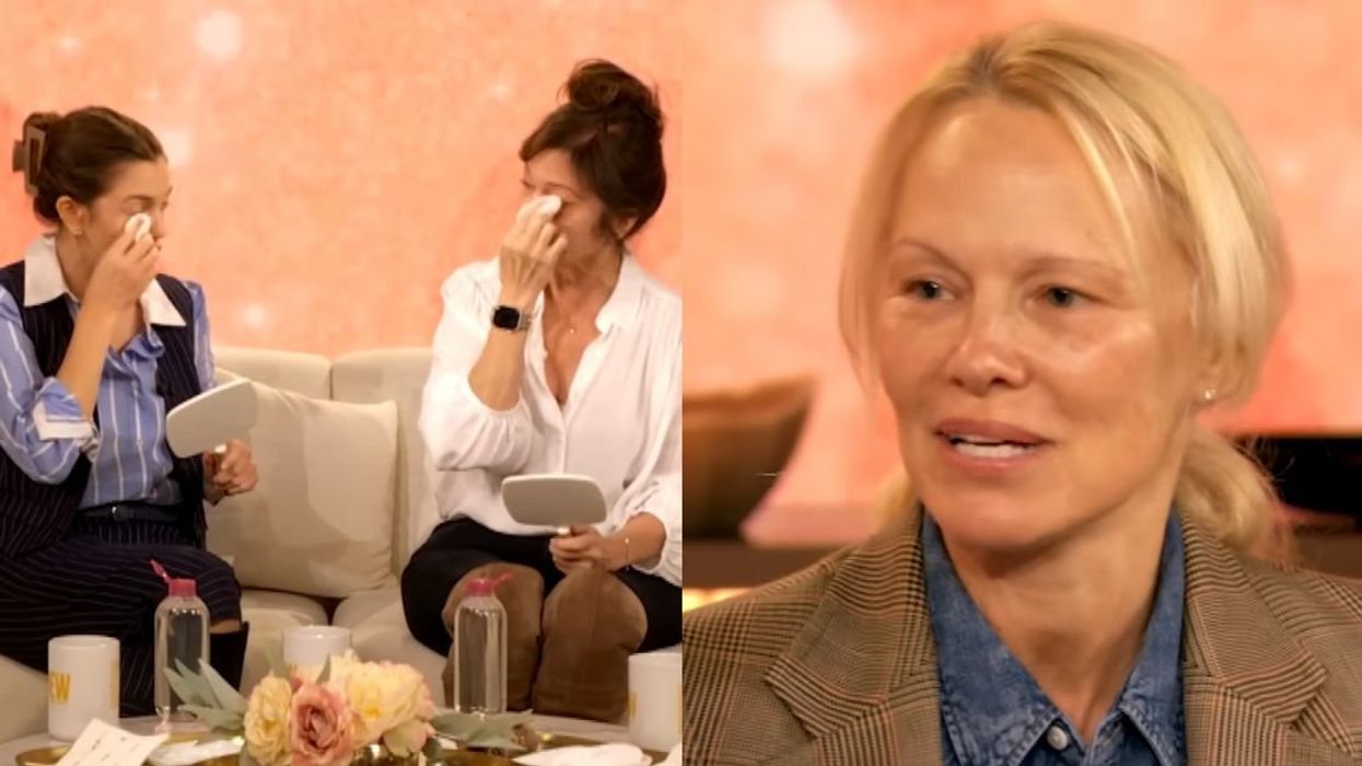 Drew Barrymore with Valerie Bertinelli; Pam Anderson