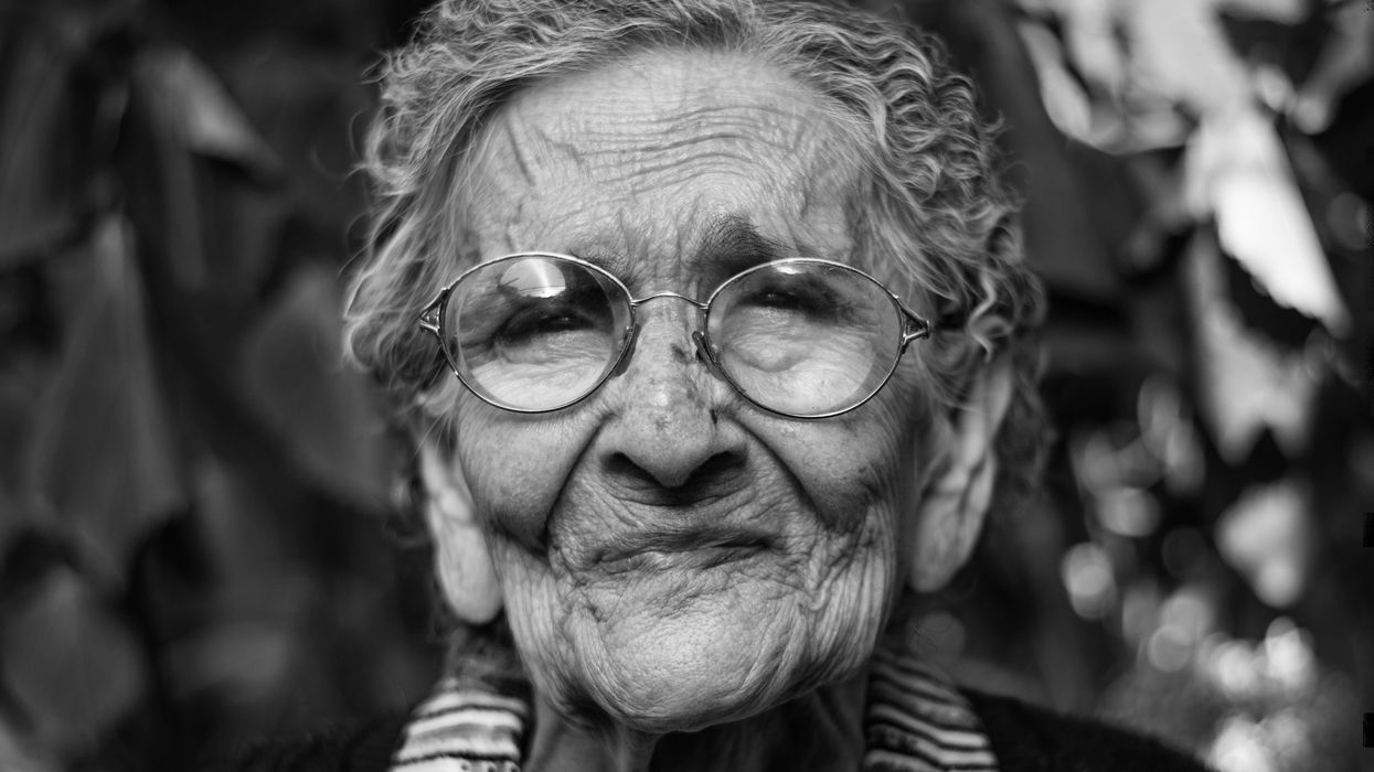 Elderly woman smiling