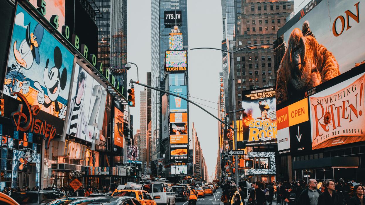 electronic billboards in Times Square, NYC