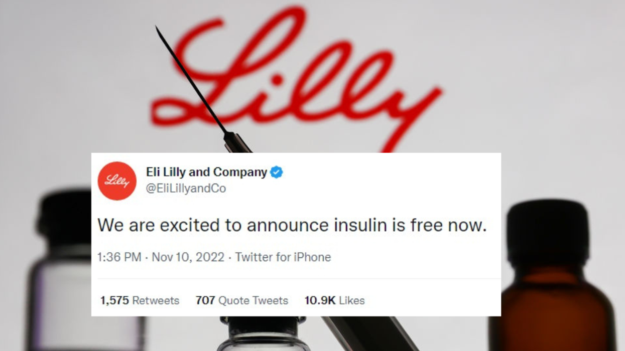 Eli Lilly Logo with free insulin tweet