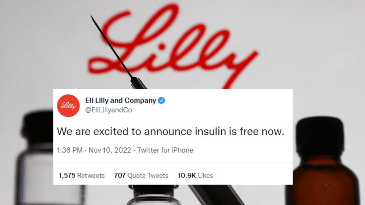 Eli Lilly Logo with free insulin tweet