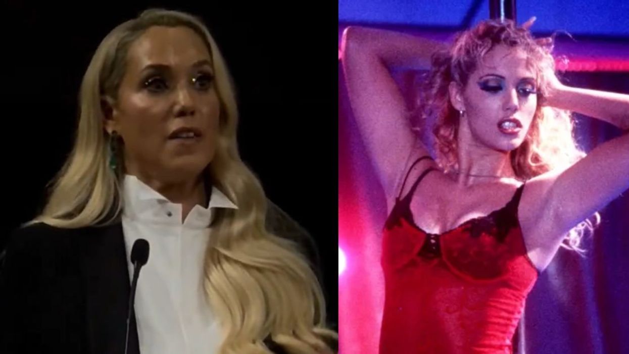 Elizabeth Berkley at "Showgirls" screening; Elizabeth Berkley in "Showgirls"