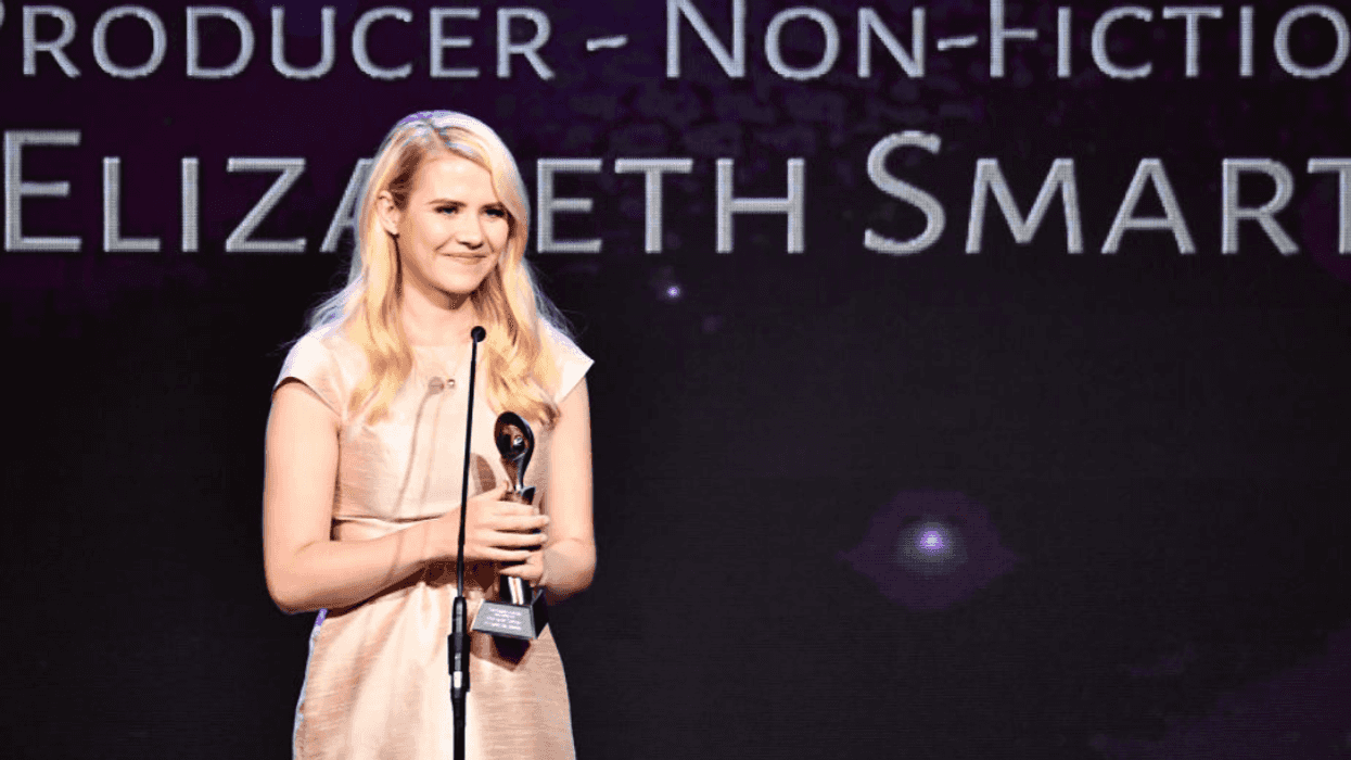 Elizabeth Smart accepting an award