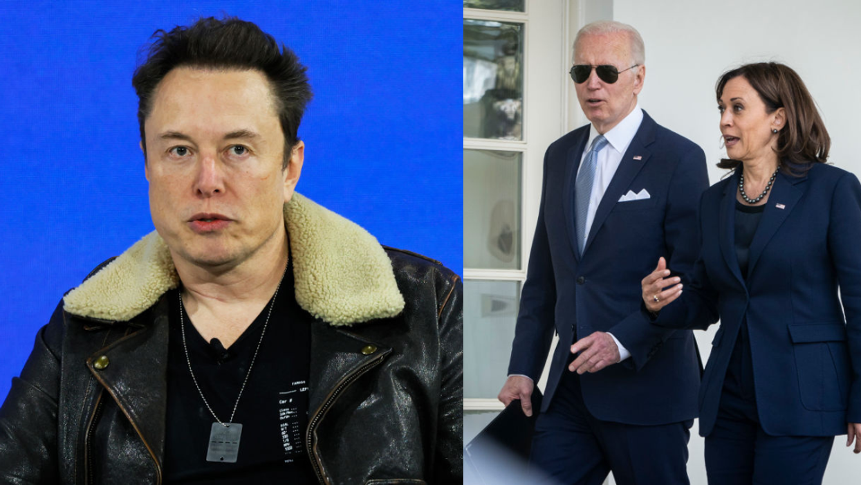 Elon Musk; Joe Biden and Kamala Harris