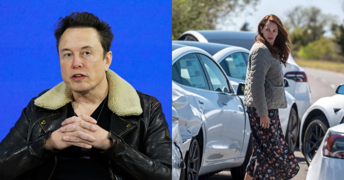 Elon Musk; Julia Roberts with Teslas in 'Leave the World Behind'