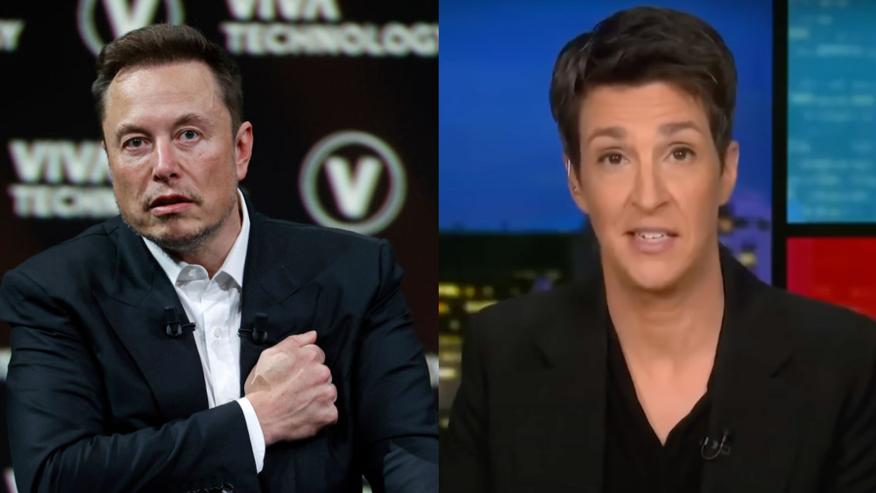 Elon Musk; Screenshot of Rachel Maddow