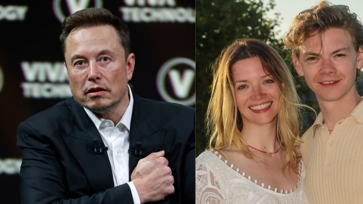 Elon Musk; Talulah Riley and Thomas Brodie-Sangster