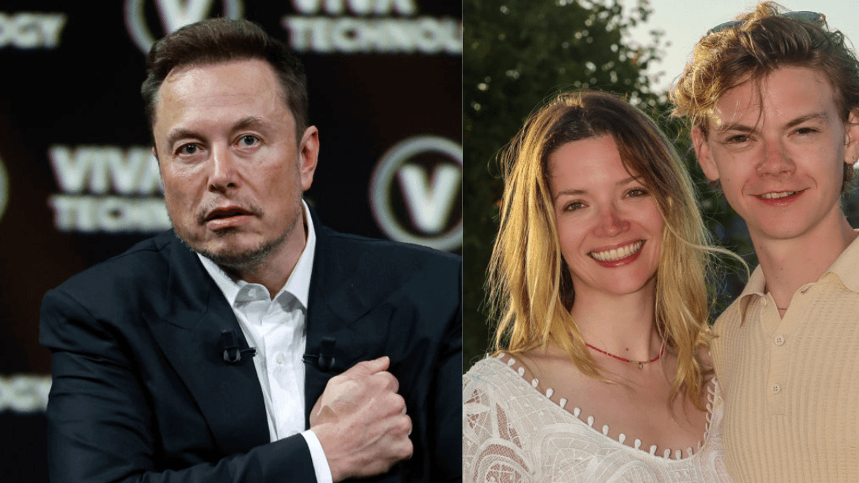 Elon Musk; Talulah Riley and Thomas Brodie-Sangster