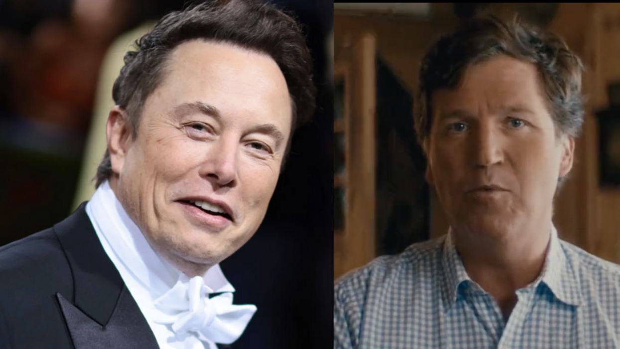 Elon Musk; Twitter screenshot of Tucker Carlson