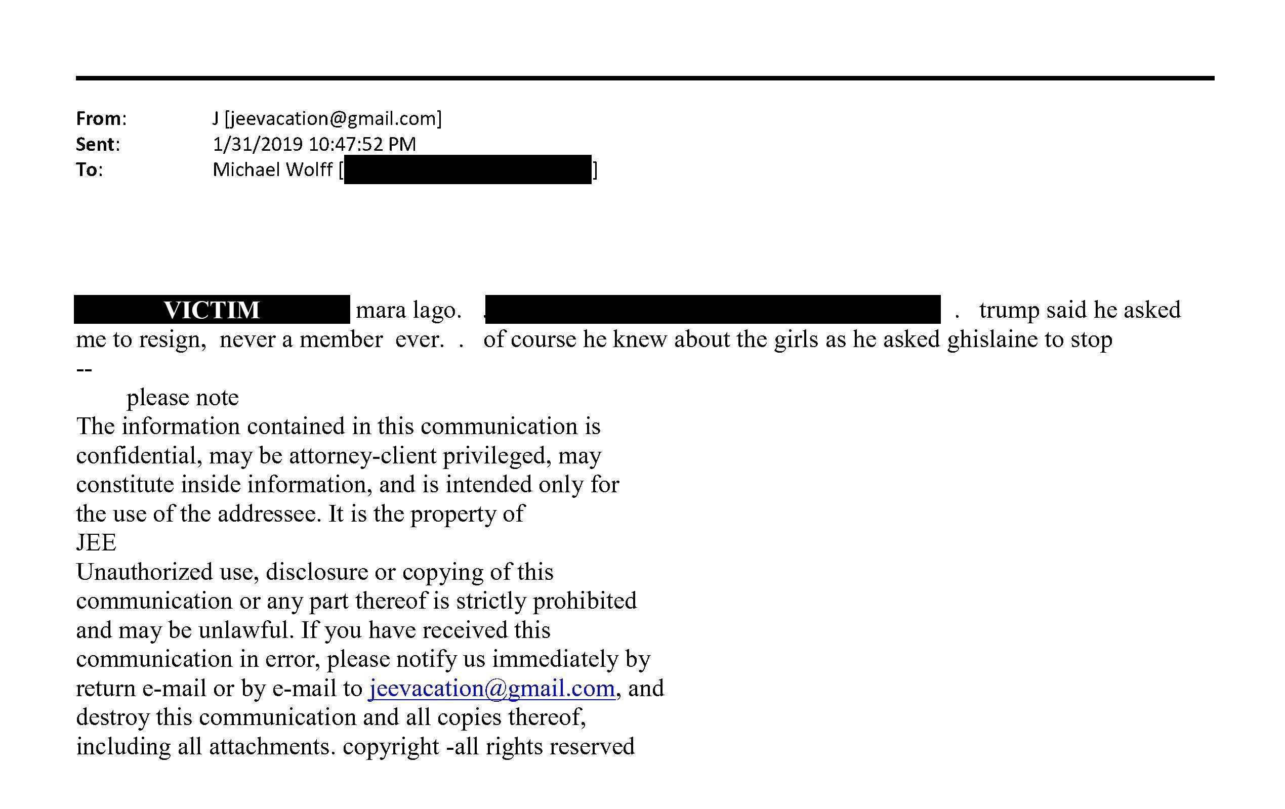 Emails from Epstein files that mention Trump