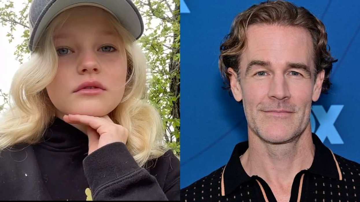 Emilia Van Der Beek (left) shared an emotional video tribute honoring her father, actor James Van Der Beek (right), on what would have been his 49th birthday.