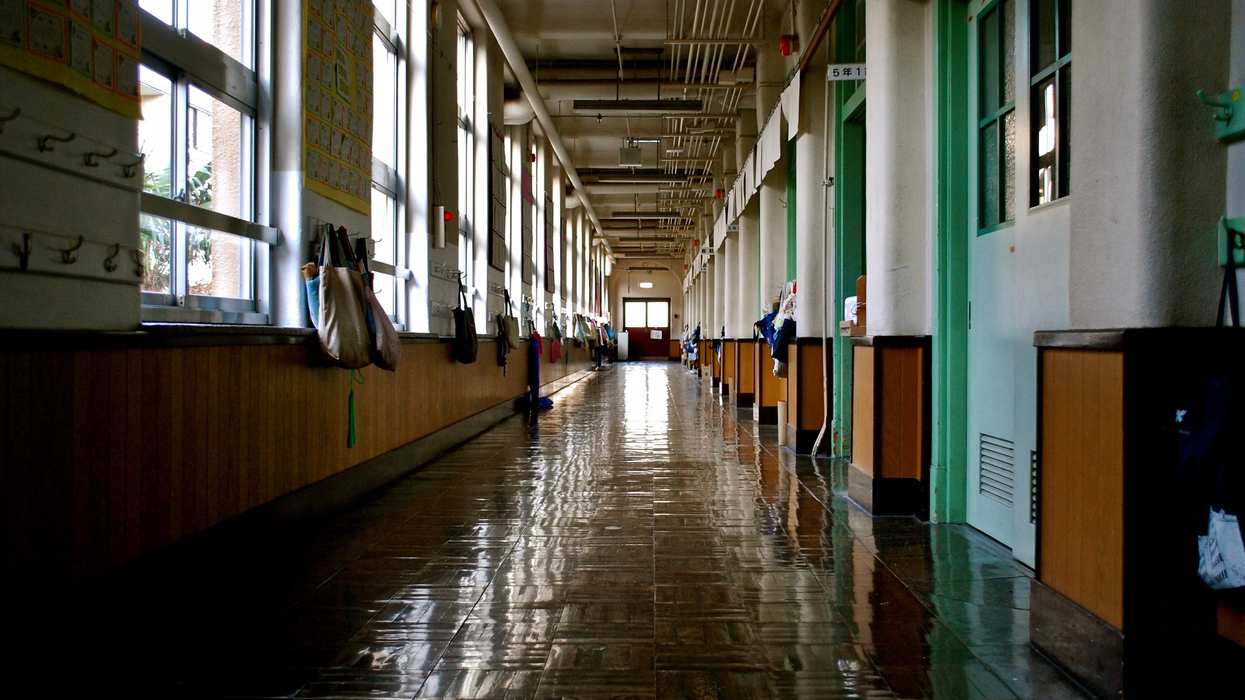 empty school hallway