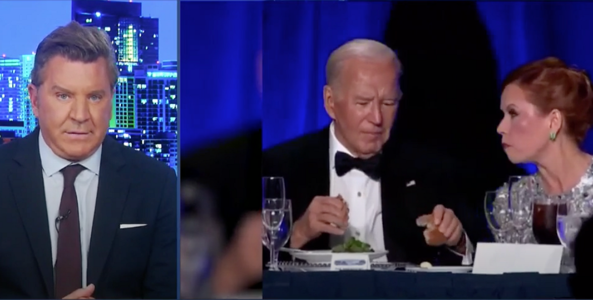 Eric Bolling having a fit about Joe Biden at White House Correspondents' Dinner eating a salad