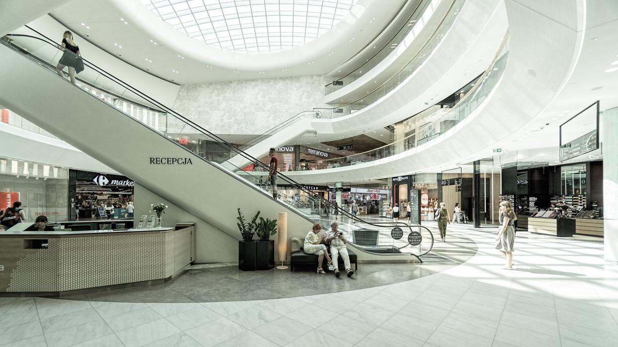 Escalator at a shopping mall