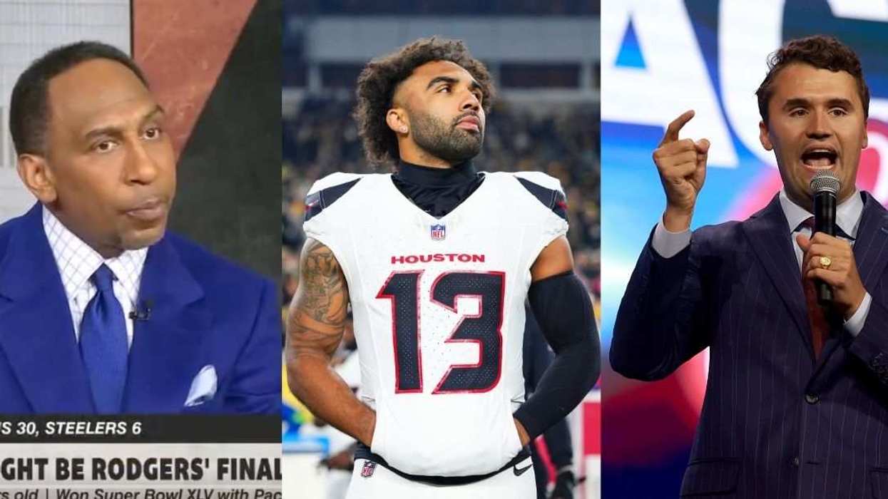 ESPN commentator Stephen A. Smith (left); Houston Texans wide receiver Christian Kirk (middle); conservative activist Charlie Kirk (right).