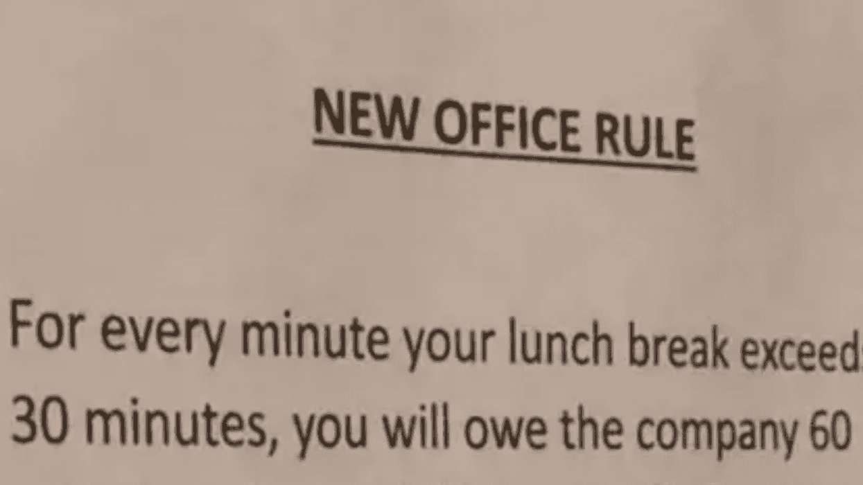 Excerpt of Redditor Positive_Actuary_282's 'New Office Rule'