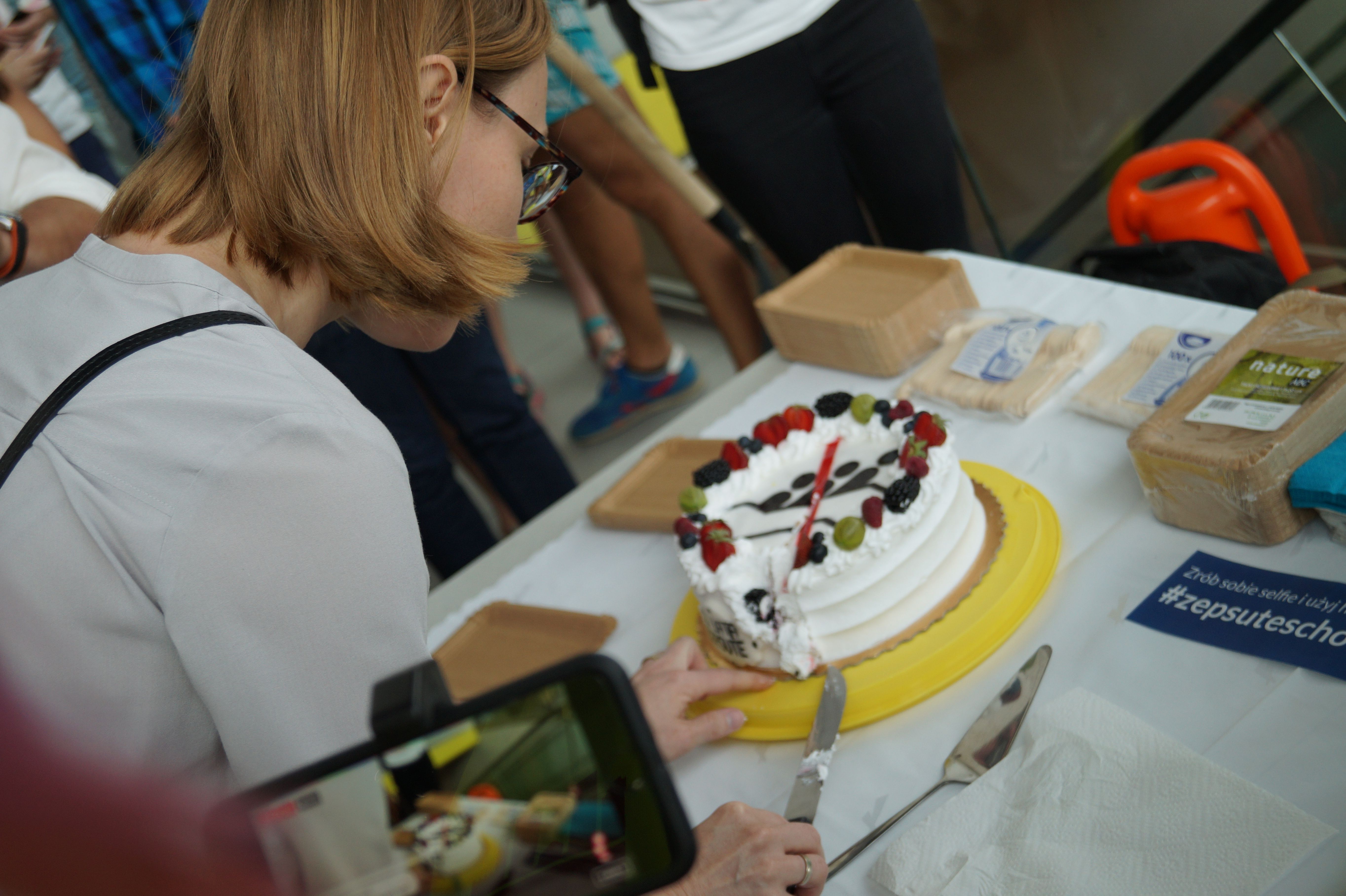 The town held a birthday party for the broken escalator. (Fundacja makeabetterplace.com)