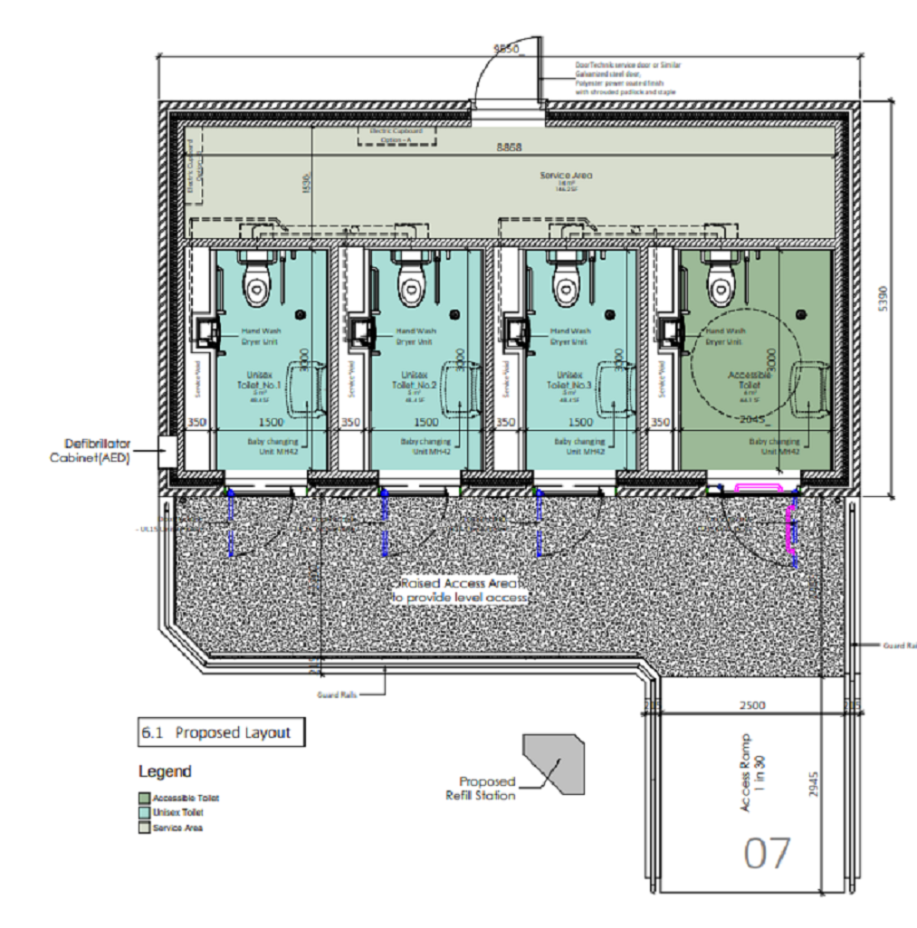 The plans for the futuristic toilets