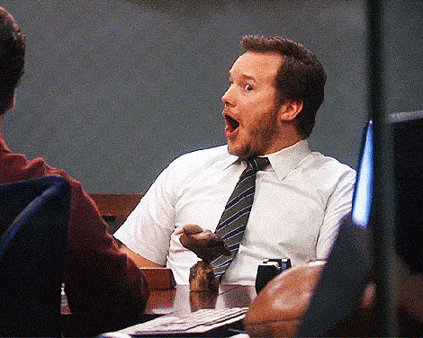 parks and recreation character expresses amazement