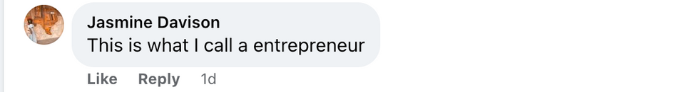 Facebook screenshot of Jasmine Davison's post