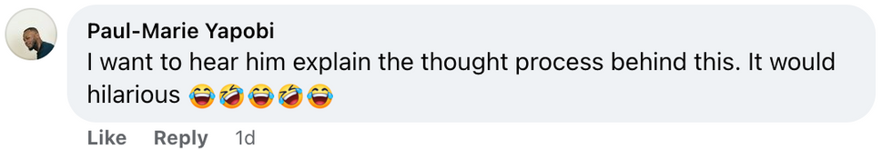 Facebook screenshot of Paul-Marie Yapobi's post