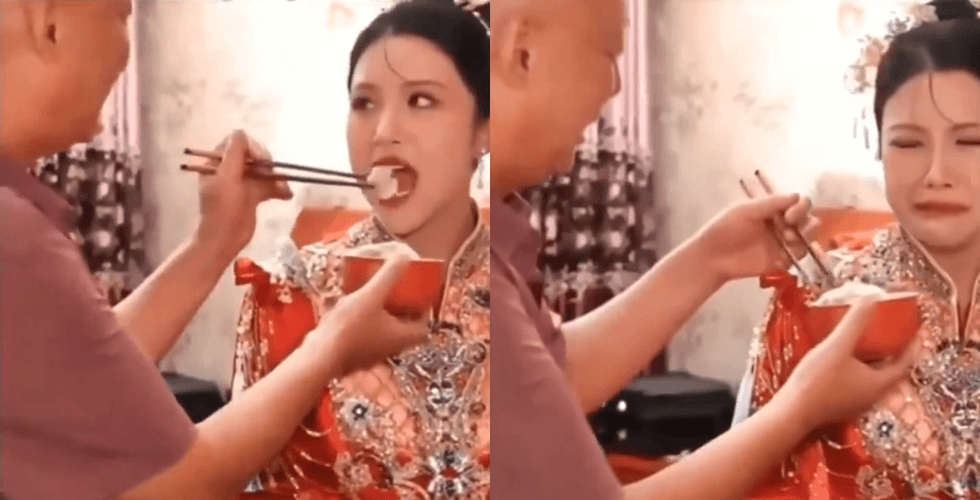 Viral Video Of Dad Performing Emotional 'Last Bite' Ritual With His Daughter On Her Wedding Day Has Us Sobbing