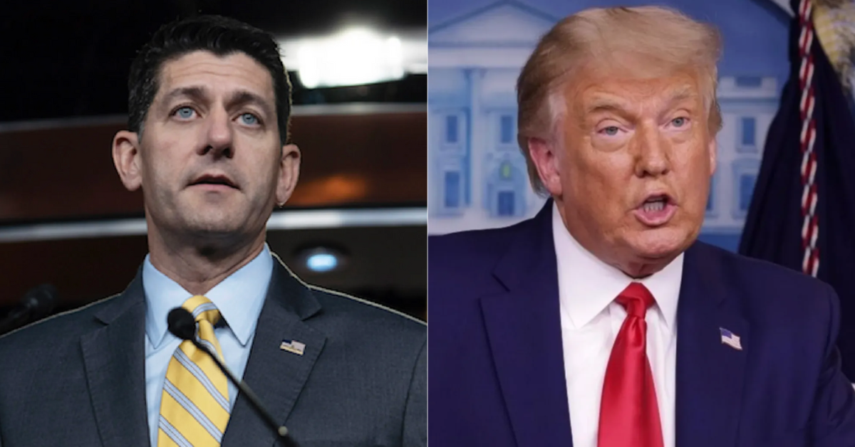 former Republican Speaker of the House Paul Ryan; former GOP President Donald Trump