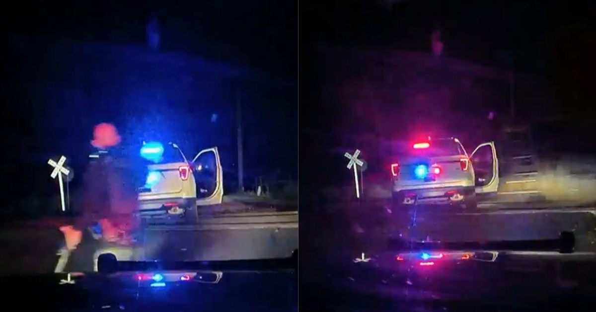 Fort Lupton Police Dept bodycam video of train hitting police cruiser parked on tracks