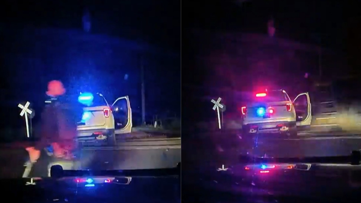 Fort Lupton Police Dept bodycam video of train hitting police cruiser parked on tracks