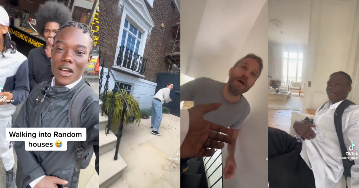 Four men completing TikTok's Trespassing Challenge