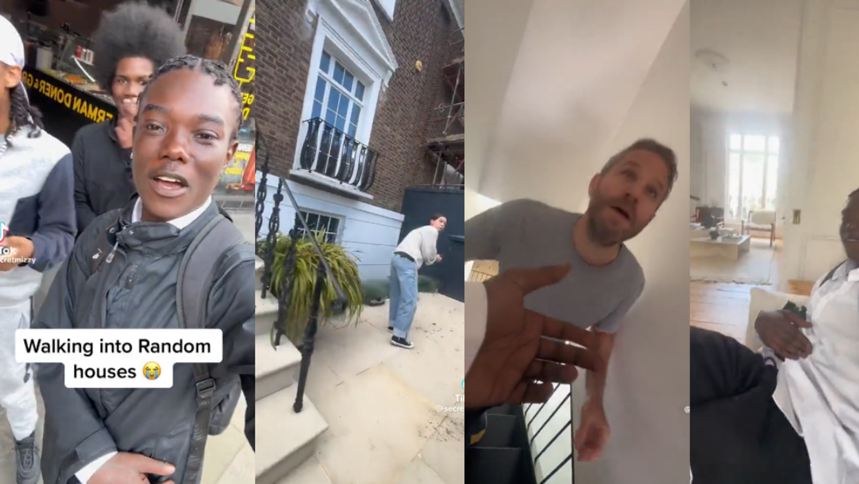 Four men completing TikTok's Trespassing Challenge