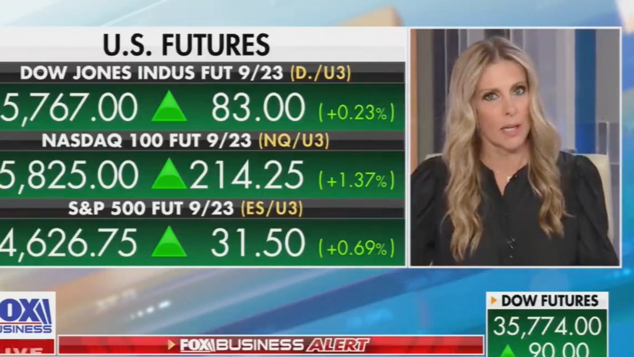 Fox Business screenshot of Cheryl Casone discussing the recent economic numbers