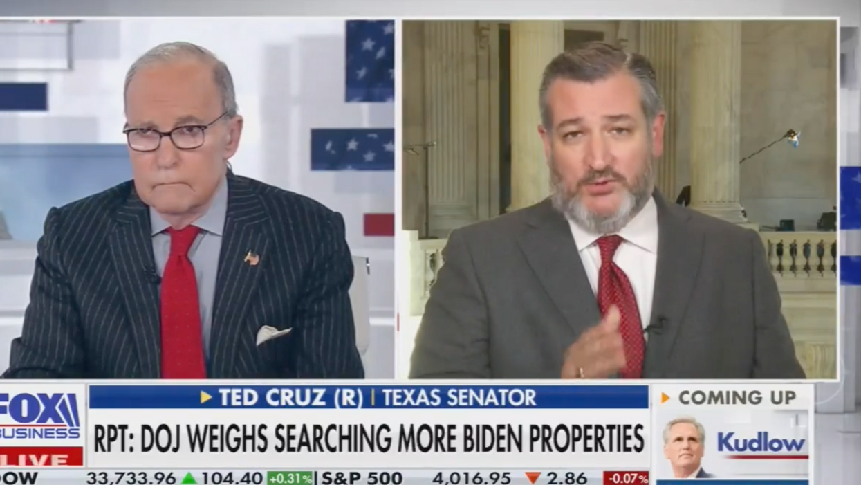 Fox Business screenshot of Larry Kudlow and Ted Cruz