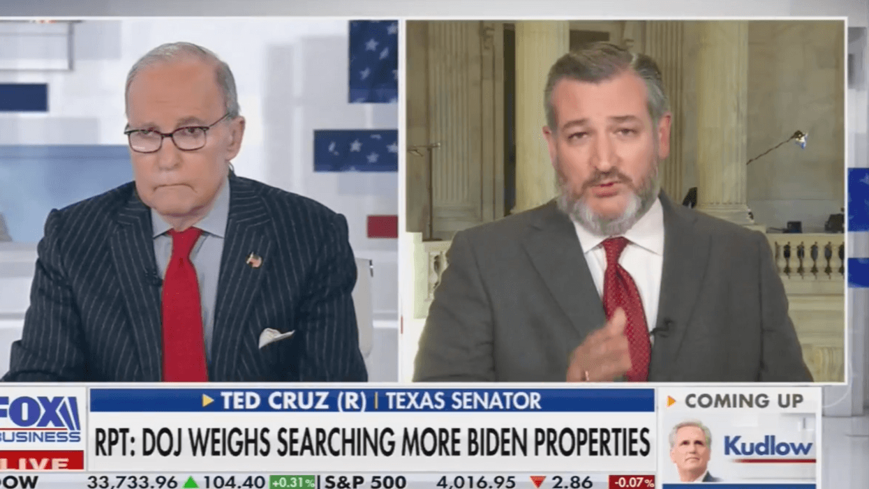 Fox Business screenshot of Larry Kudlow and Ted Cruz