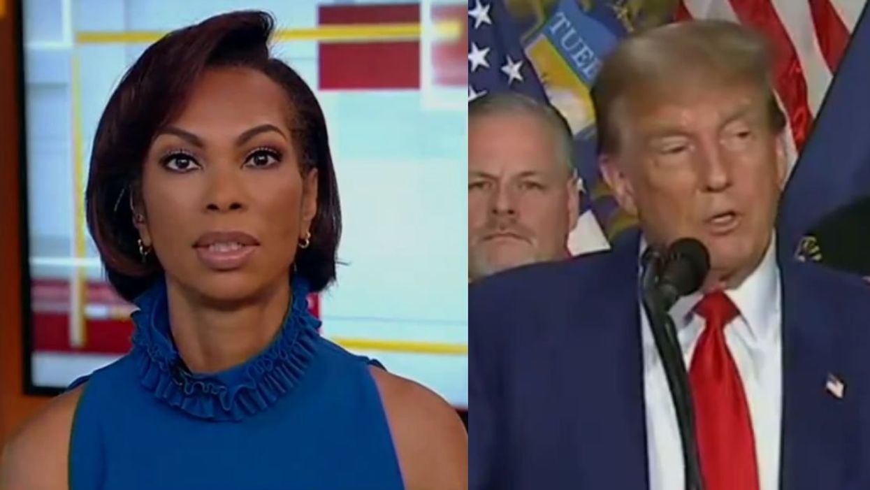 Fox News host Harris Faulkner; Donald Trump
