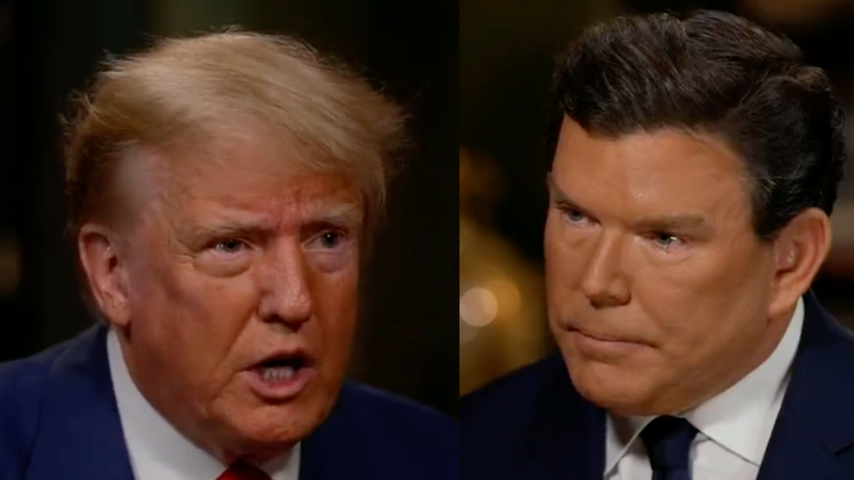 Fox News screenshot of Donald Trump; Fox News screenshot of Bret Baier